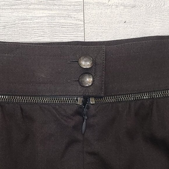 VTG Laurèl by Escada Military Moto Midi Skirt Zipper Split Brown Size 36 US 2/4 - Picture 4 of 12
